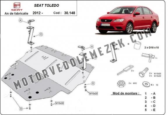 Acél kapcsolószekrény, hütő védőlemez Seat Toledo 4