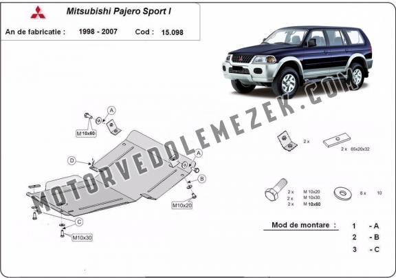 Acél motor, hütő védőlemez Mitsubishi Pajero Sport 1