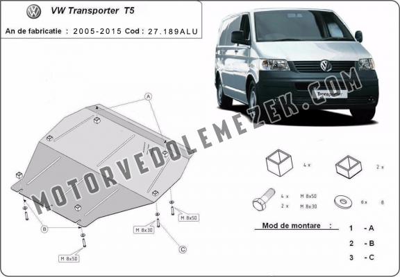 Aluminum motor, sebbeségváltó, hütő, első lökhárító védőlemez Volkswagen Transporter T5 Caravelle