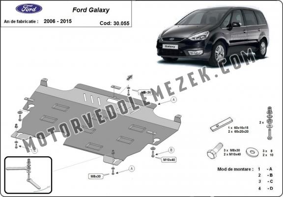 Acél motor, kapcsolószekrény, hütő védőlemez Ford Galaxy 2