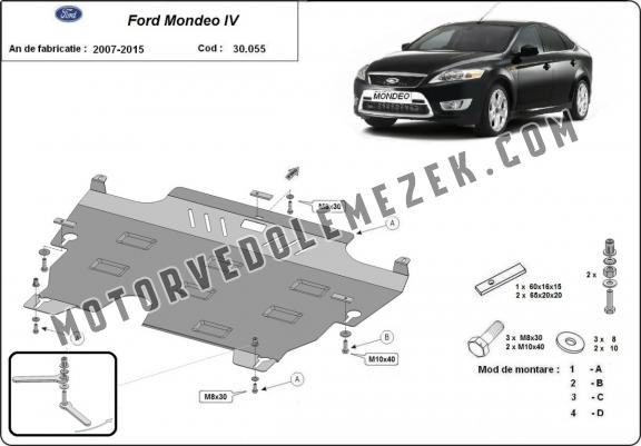 Acél motor, kapcsolószekrény, hütő védőlemez Ford Mondeo 4