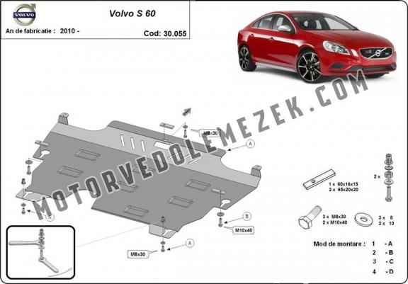 Acél motor, kapcsolószekrény védőlemez Volvo S60