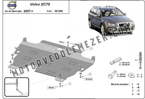 Acél motor, kapcsolószekrény védőlemez Volvo XC70