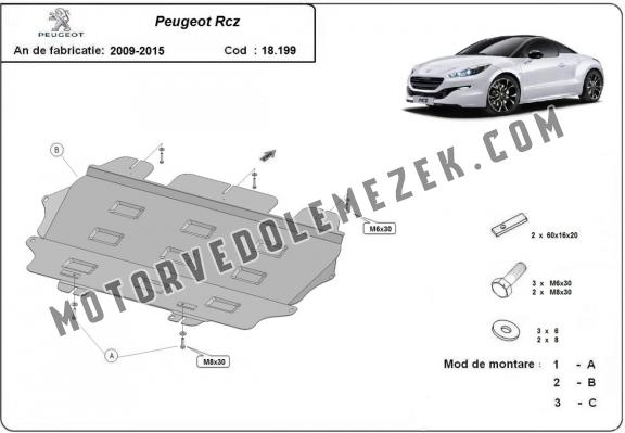 Acél motor, sebbeségváltó, hütő, első lökhárító védőlemez Peugeot Rcz