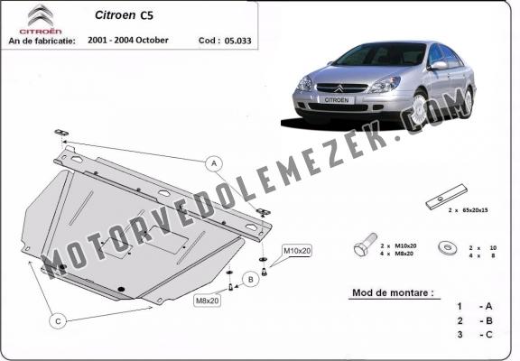 Steel skid plate for Citroen C5