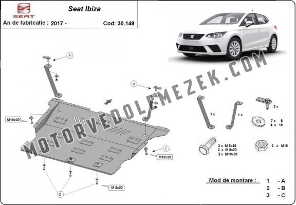 Acél motor, sebbeségváltó, hütő, első lökhárító védőlemez Seat Ibiza