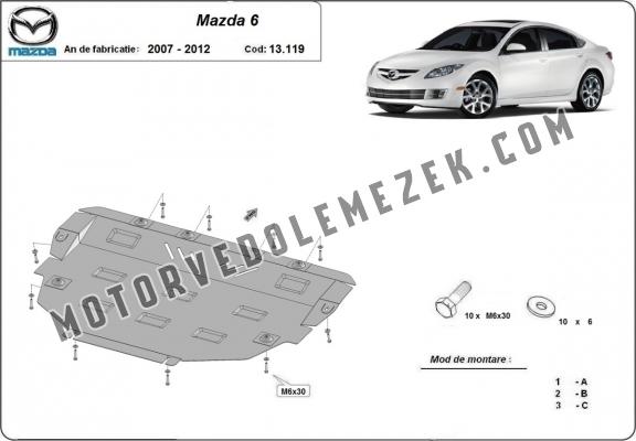 Acél motor, kapcsolószekrény, hütő védőlemez Mazda 6