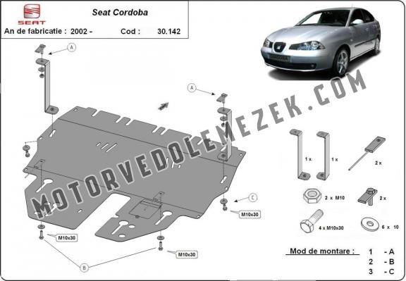 Acél motor, sebbeségváltó, hütő, első lökhárító védőlemez Seat Cordoba