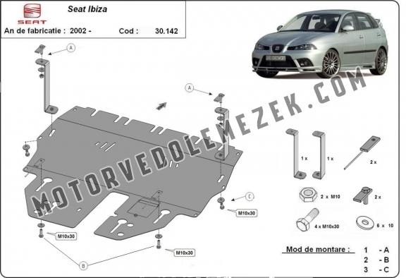 Acél motor, sebbeségváltó, hütő, első lökhárító védőlemez Seat Ibiza