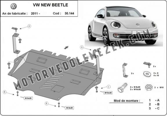 Acél motor, kapcsolószekrény védőlemez Volkswagen New Beetle