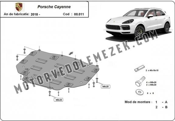 Acél kapcsolószekrény védőlemez Porsche Cayenne