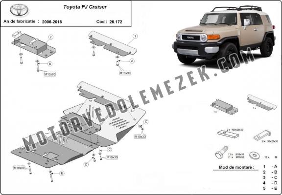 Acél motor, hütő védőlemez Toyota Fj Cruiser