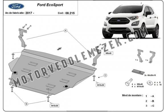 Acél motor, kapcsolószekrény, hütő védőlemez Ford EcoSport