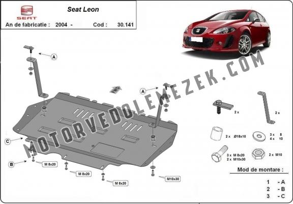 Acél motor, kapcsolószekrény, hütő védőlemez Seat Leon 2