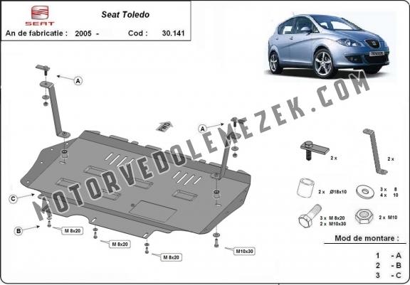 Acél motor, kapcsolószekrény, hütő védőlemez Seat Toledo 3