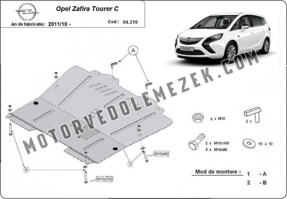 Acél motor, kapcsolószekrény, hütő védőlemez Opel Zafira C