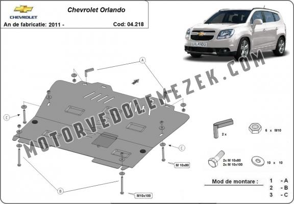Acél motor, kapcsolószekrény, hütő védőlemez Chevrolet Orlando