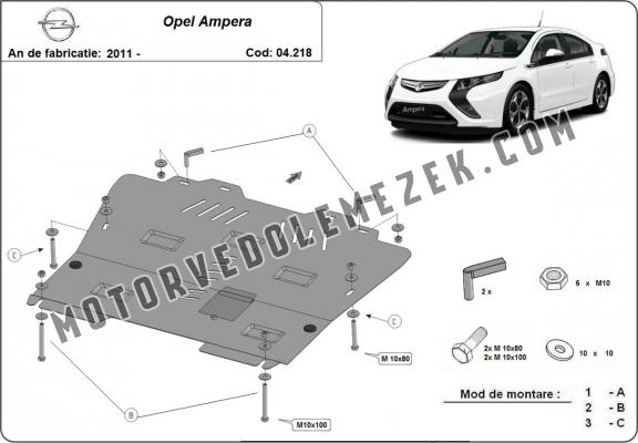 Acél motor, kapcsolószekrény, hütő védőlemez  Opel Ampera