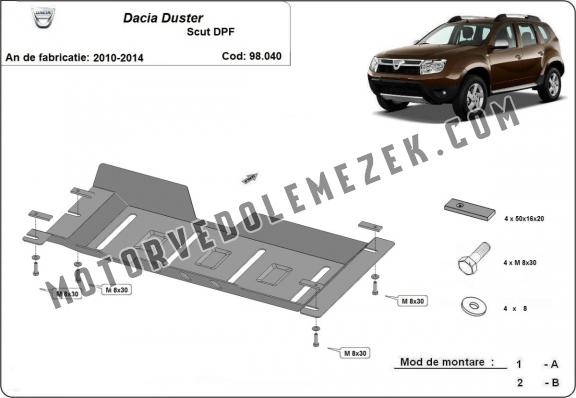 Acél részecskeszürő védőlemez Dacia Duster