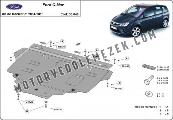 Acél kapcsolószekrény, hütő védőlemez  Ford C - Max