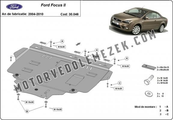 Steel skid plate for Ford Focus 2