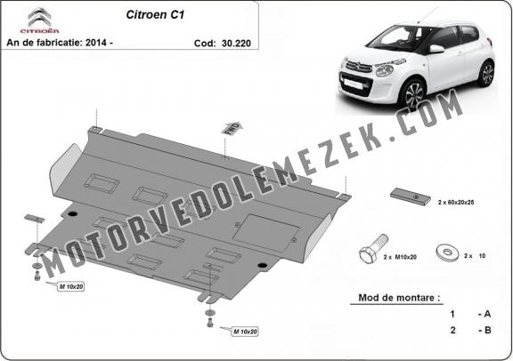 Acél motor, kapcsolószekrény, hütő védőlemez Citroen C 1