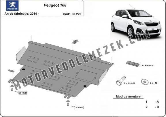 Acél motor, kapcsolószekrény, hütő védőlemez Peugeot 108