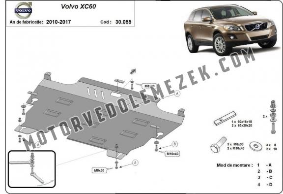 Acél motor, kapcsolószekrény, hütő védőlemez Volvo XC60