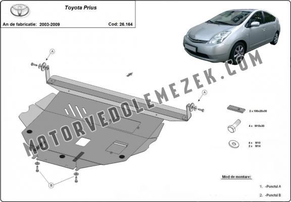 Acél motor, kapcsolószekrény, hütő védőlemez Toyota Prius