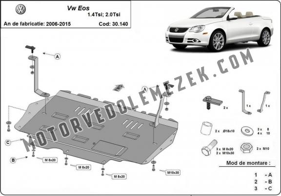 Acél motor, kapcsolószekrény, hütő védőlemez Volkswagen Eos