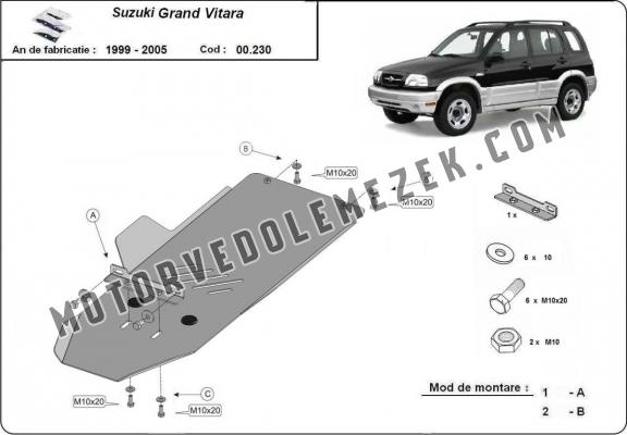 Acél kapcsolószekrény védőlemez Suzuki Grand Vitara 