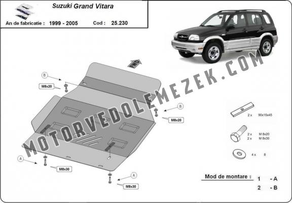 Acél motor, hütő védőlemez Suzuki Grand Vitara