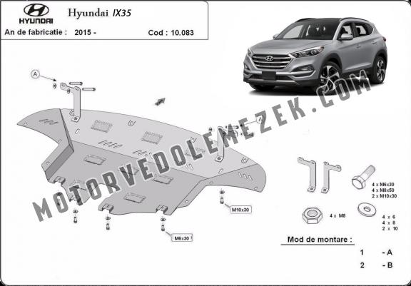 Acél motor, sebbeségváltó, hütő, első lökhárító védőlemez Hyundai IX35