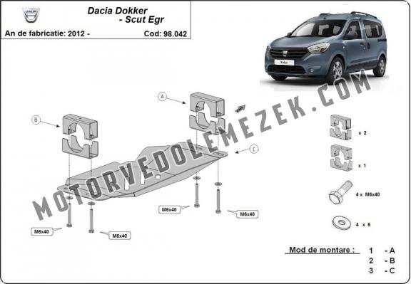 Acél EGR, STOP&GO rendszer védőlemez Dacia Dokker
