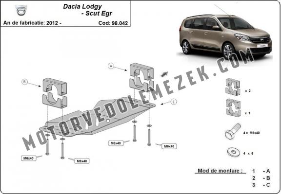 Acél EGR, STOP&GO rendszer védőlemez Dacia Lodgy
