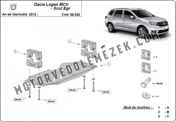 Acél EGR, STOP&GO rendszer védőlemez Dacia Logan MCV