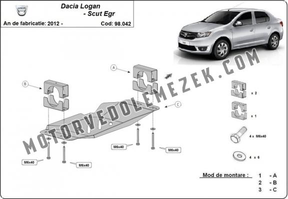 Acél EGR, STOP&GO rendszer védőlemez Dacia Logan 2