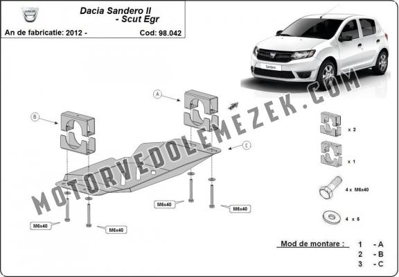 Acél EGR, STOP&GO rendszer védőlemez Dacia Sandero 2