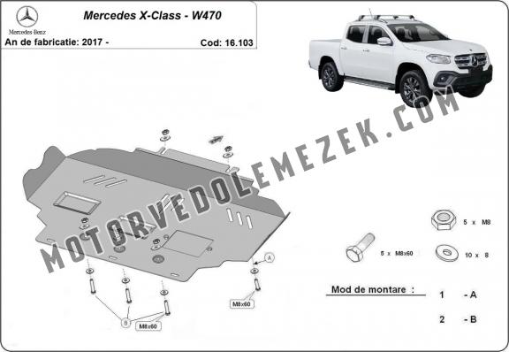 Motor, karter- védő acéllemez Mercedes X-Class W470