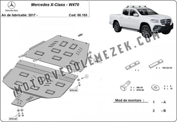 Acél osztómű védőlemez Mercedes X-Class W470