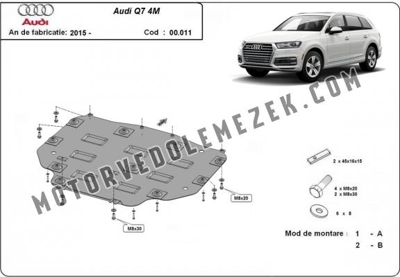 Acél kapcsolószekrény védőlemez Audi Q7