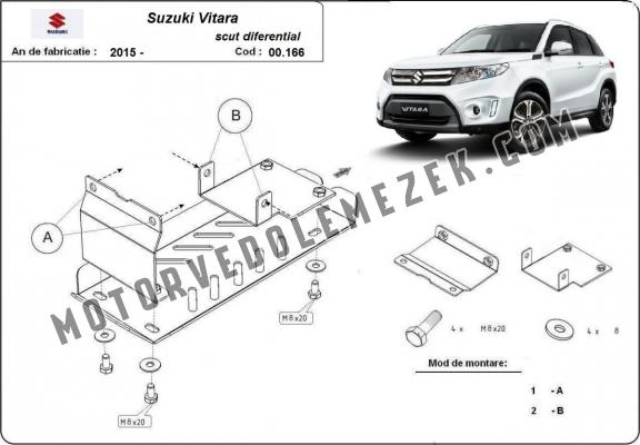 Acél hátsó differenciálmű védőlemez Suzuki Vitara