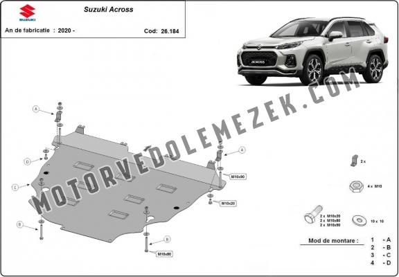 Acél motor, kapcsolószekrény, hütő védőlemez Suzuki Across