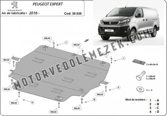 Acél motor, kapcsolószekrény, hütő védőlemez  Peugeot Expert