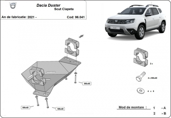 Acél EGR védő Dacia Duster
