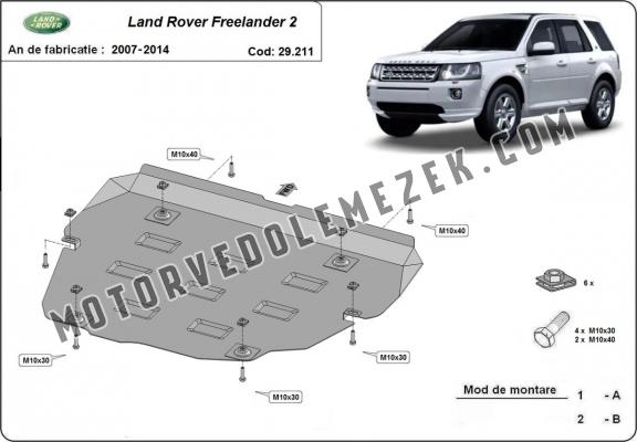 Acél motor, kapcsolószekrény, hütő védőlemez Land Rover Freelander 2