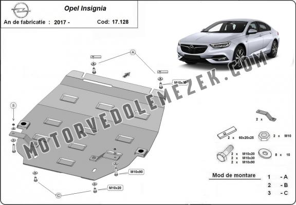 Acél motor, kapcsolószekrény, hütő védőlemez Opel Insignia