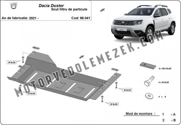Acél részecskeszürő védőlemez Dacia Duster