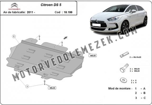 Acél motor, kapcsolószekrény, hütő védőlemez Citroen DS5