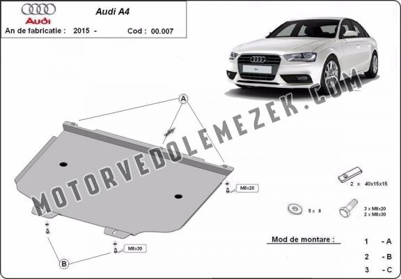 Acél kapcsolószekrény védőlemez Audi A4 B9 All Road